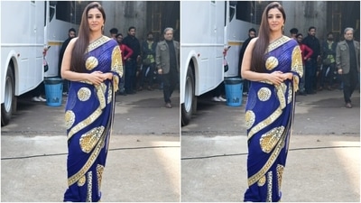 Tabu looked stunning as ever as she picked the six yards of grace to promote her upcoming film. (HT Photos/Varinder Chawla) Tabu looked stunning as ever as she picked the six yards of grace to promote her upcoming film. (HT Photos/Varinder Chawla)
