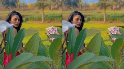 “Happy,” Sobhita captioned her pictures, a she wore her tresses open in wavy curls and posed with her bare feet on the grass. (Instagram/@sobhitad) “Happy,” Sobhita captioned her pictures, a she wore her tresses open in wavy curls and posed with her bare feet on the grass. (Instagram/@sobhitad)