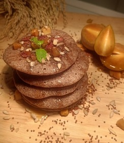 Gluten free, refined sugar free pancakes with goodness of Ragi and sunflower seeds (Chef Manisha Bhasin) Gluten free, refined sugar free pancakes with goodness of Ragi and sunflower seeds (Chef Manisha Bhasin)
