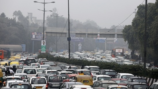A huge police force was deployed to ensure there is no untoward incident as the Yatra moved across central Delhi. (ANI)