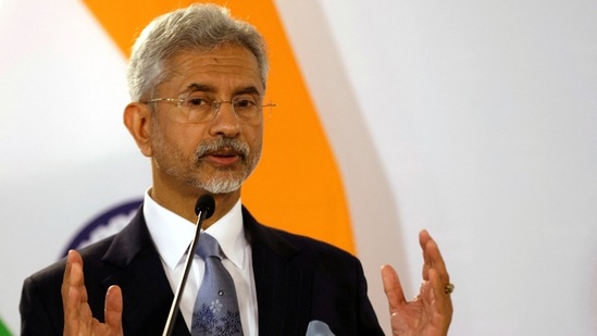 External Affairs Minister S Jaishankar addresses the media in Vienna, Austria on Monday. (REUTERS)