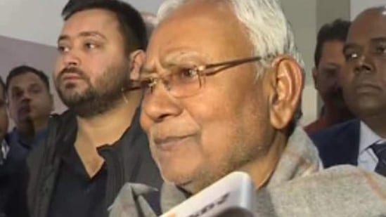 (File photo) Bihar chief minister Nitish Kumar along with Tejashwi Yadav. (File photo) Bihar chief minister Nitish Kumar along with Tejashwi Yadav.