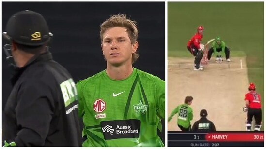 Adam Zampa attempted a clever runout of Tom Rogers during the action-packed Big Bash League (BBL)(Twitter/@Big Bash League (BBL))