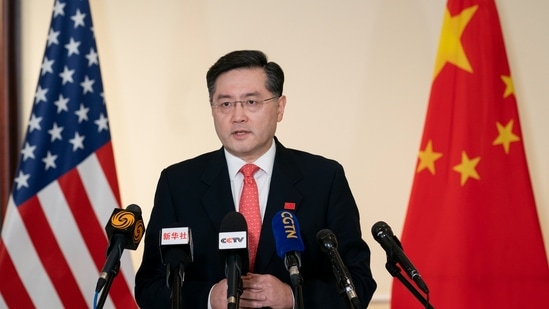 China's foreign minister Qin Gang: Qin Gang speaks to media. (Twitter)