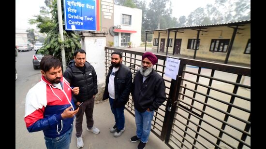 The automated driving test centre also remained shut on Tuesday. (Gurpreet Singh/HT)