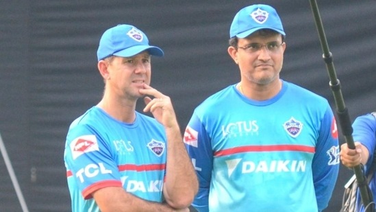 Ricky Ponting and Sourav Ganguly in Delhi Capitals uniform