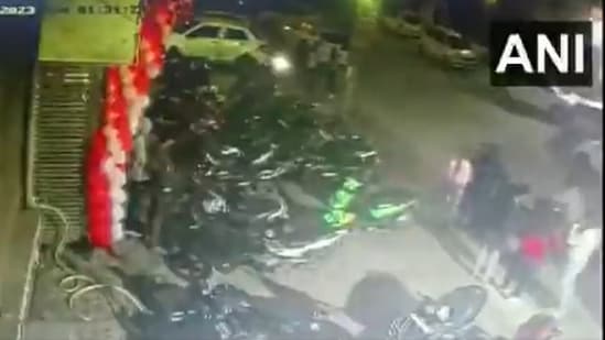 CCTV footage shows Delhi woman wasn't alone when she was hit by car.(Videograb)
