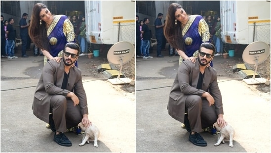 Arjun and Tabu posed for a super adorable picture together.&nbsp;(HT Photos/Varinder Chawla)
