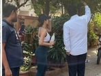 Malaika Arora's fan asks for multiple selfies with her outside her gym class. (Viral Bhayani).