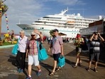 Tourists of different nationalities from European countries come ashore from the MS Amadea cruise ship at the port of El Guamache on Isla Margarita, Nueva Esparta state, Venezuela. The German cruise ship MS Amadea is the first to arrive on the Venezuelan Caribbean island after 15 years. (Photo by GUSTAVO GRANADO / AFP) Tourists of different nationalities from European countries come ashore from the MS Amadea cruise ship at the port of El Guamache on Isla Margarita, Nueva Esparta state, Venezuela. The German cruise ship MS Amadea is the first to arrive on the Venezuelan Caribbean island after 15 years. (Photo by GUSTAVO GRANADO / AFP)