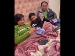 Woman surprises parents with their first international trip. Woman surprises parents with their first international trip.