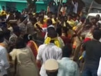 Police use lathicharge to disperse TDP workers gathered to welcome party president Chandrababu Naidu in Chittoor district of Andhra Pradesh. Police use lathicharge to disperse TDP workers gathered to welcome party president Chandrababu Naidu in Chittoor district of Andhra Pradesh.