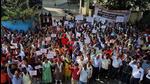 Thane, India - January 04, 2023: Maharashtra State Electricity Distribution Company Limited (MSEDCL) employees protest against privatization and its takeover by Adani Group on the third day, outside MSEDCL Office, at Wagle Estate, in Thane, India, on Wednesday, January 04, 2022. (Praful Gangurde/HT Photo) (HT PHOTO) Thane, India - January 04, 2023: Maharashtra State Electricity Distribution Company Limited (MSEDCL) employees protest against privatization and its takeover by Adani Group on the third day, outside MSEDCL Office, at Wagle Estate, in Thane, India, on Wednesday, January 04, 2022. (Praful Gangurde/HT Photo) (HT PHOTO)