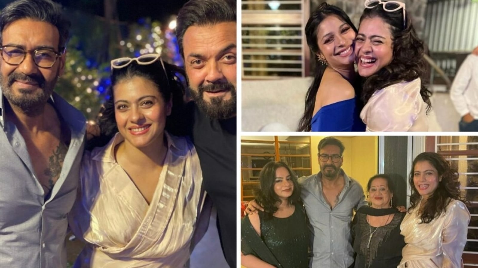 1600px x 898px - Kajol poses with Ajay Devgn, Bobby Deol, Tanishaa; shares first post of the  year | Bollywood - Hindustan Times