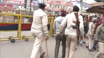 Students were protesting over the cancellation of the first sitting of BSSC third graduate level joint preliminary test due to reports of question paper leakage on social media platforms. (ANI) Students were protesting over the cancellation of the first sitting of BSSC third graduate level joint preliminary test due to reports of question paper leakage on social media platforms. (ANI)