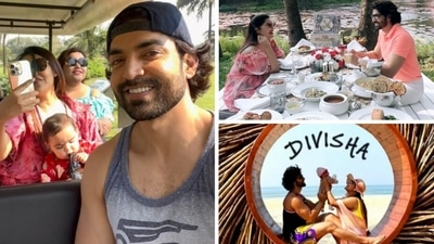Gurmeet Choudhary and Debina Bonnerjee are on a Goa vacation with their little daughters. Gurmeet Choudhary and Debina Bonnerjee are on a Goa vacation with their little daughters.
