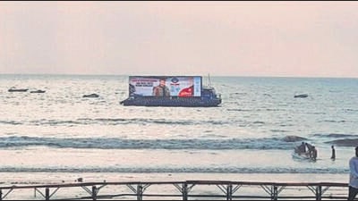 On January 3, the MCZMA claimed it had no information on record about any clearances provided to the company. HT reached out to a spokesperson at Zen Digital Media, who said, “The Advertisement Vessels at Juhu and BWSL are self- propelled vessels constructed as per Inland Vessel Act 1917 and class certified (IRS). Our vessels are regular inland vessels like any other vessel... therefore, there is no construction, development, erection, or installation of any structure, neither on the shores nor in the water. Hence, we do not require NOC from MCZMA.” (HT PHOTO) On January 3, the MCZMA claimed it had no information on record about any clearances provided to the company. HT reached out to a spokesperson at Zen Digital Media, who said, “The Advertisement Vessels at Juhu and BWSL are self- propelled vessels constructed as per Inland Vessel Act 1917 and class certified (IRS). Our vessels are regular inland vessels like any other vessel... therefore, there is no construction, development, erection, or installation of any structure, neither on the shores nor in the water. Hence, we do not require NOC from MCZMA.” (HT PHOTO)