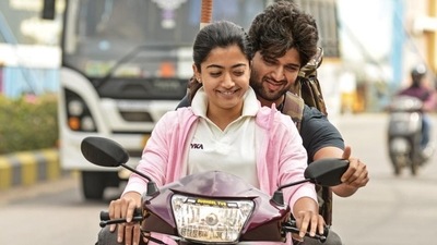 Rashmika Mandanna and Vijay Deverakonda in a still from Dear Comrade.