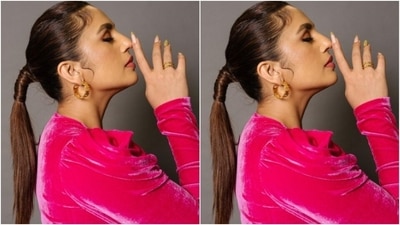 Styled by fashion stylist Sanam Ratansi, Huma wore her tresses into a clean ponytail and decked up in nude eyeshadow, black winged eyeliner, mascara-laden eyelashes, drawn eyebrows, contoured cheeks and a shade of nude lipstick. (Instagram/@iamhumaq) Styled by fashion stylist Sanam Ratansi, Huma wore her tresses into a clean ponytail and decked up in nude eyeshadow, black winged eyeliner, mascara-laden eyelashes, drawn eyebrows, contoured cheeks and a shade of nude lipstick. (Instagram/@iamhumaq)