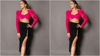 Huma played muse to fashion designer house Revolve and picked a bright and stunning co-ord set from the shelves of the designer house. (Instagram/@iamhumaq) Huma played muse to fashion designer house Revolve and picked a bright and stunning co-ord set from the shelves of the designer house. (Instagram/@iamhumaq)