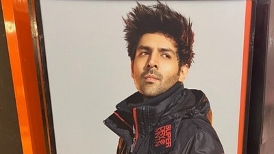 Kartik Aaryan's hoardings at Heathrow Airport, London. Kartik Aaryan's hoardings at Heathrow Airport, London.