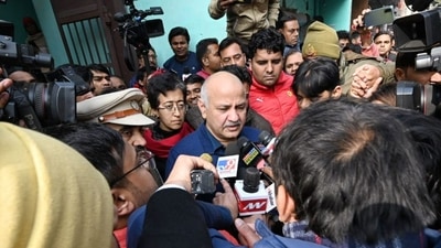 Deputy CM Manish Sisodia arrives to meet the family members of Anjali at Sultanpuri in New Delhi on Wednesday. (Sanchit Khanna/HT Photo)