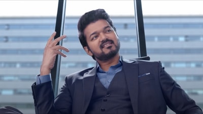 Vijay in a still from Varisu. Vijay in a still from Varisu.
