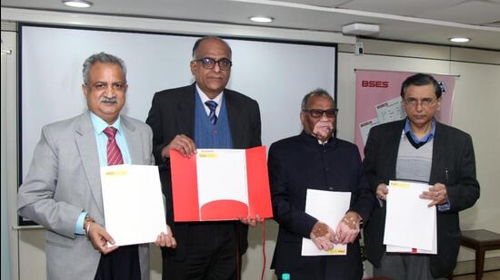 SK Rungta launches the BSES Rajdhani Power Limited (BRPL) and BSES Yamuna Power Limited (BYPL) electricity bill in Braille for the visually impaired, on Wednesday. (ANI)