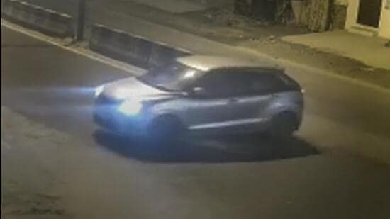 Video grab of the car that hit the woman and dragged her. (PTI)