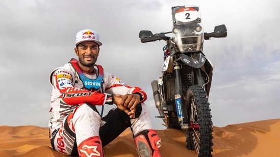 The rallyist, who suffered life-threatening injuries on the 2021 Dakar in Saudi Arabia(Instagram/ @CS Santosh )