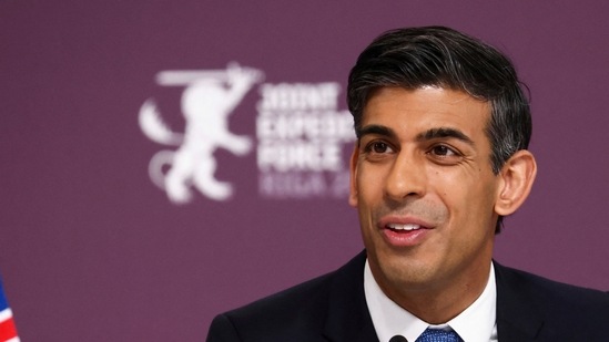 Britain's Prime Minister Rishi Sunak speaks, during the Joint Expeditionary Force (JEF) meeting in Riga, Latvia. (AP file)