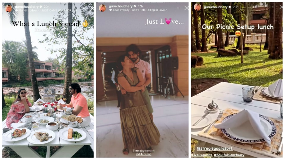 Gurmeet Choudhary shares glimpses from his Goa vacation with Debina Bonnerjee via Instagram Stories.