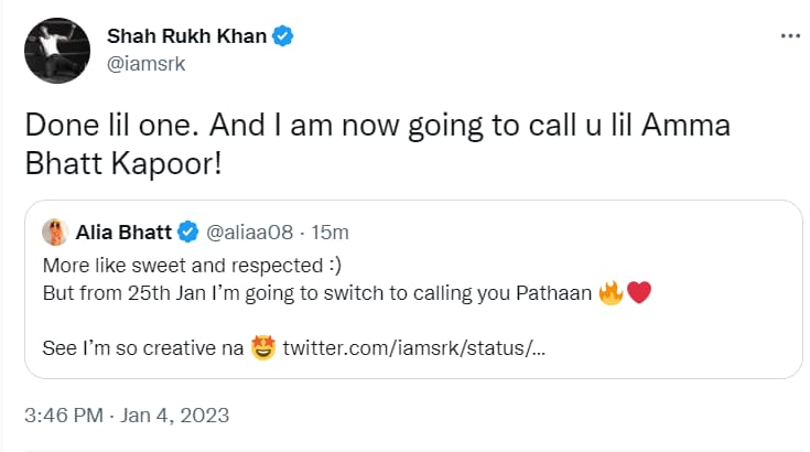 Shah Rukh Khan has a new name of Alia Bhatt.