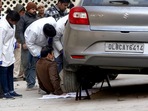 The car which hit Anjali's scooter and then dragged her for 12 km resulting in her death in New Year's night. 