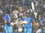 Indian batter Suryakumar Yadav celebrates after scoring a half century during the T20 cricket match between India and Sri Lanka(PTI) Indian batter Suryakumar Yadav celebrates after scoring a half century during the T20 cricket match between India and Sri Lanka(PTI)