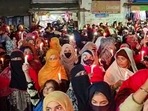 Haldwani: Residents take out a candle march against the Uttarakhand High Court's order for removal of encroachments from the railway land, in Haldwani, Tuesday.(PTI) Haldwani: Residents take out a candle march against the Uttarakhand High Court's order for removal of encroachments from the railway land, in Haldwani, Tuesday.(PTI)