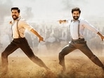 Ram Charan and NTR Jr in Naacho Naacho from RRR. Ram Charan and NTR Jr in Naacho Naacho from RRR.