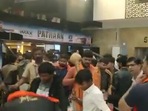 Gujarat: Bajrang dal outfit protests against release of Shah Rukh Khan, Deepika Padukone's upcoming movie 'Pathan' in theatres.