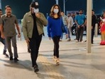 Ram Charan and Upasana Konidela at an airport as they jet off to attend the 80th Golden Globes Awards. Ram Charan and Upasana Konidela at an airport as they jet off to attend the 80th Golden Globes Awards.