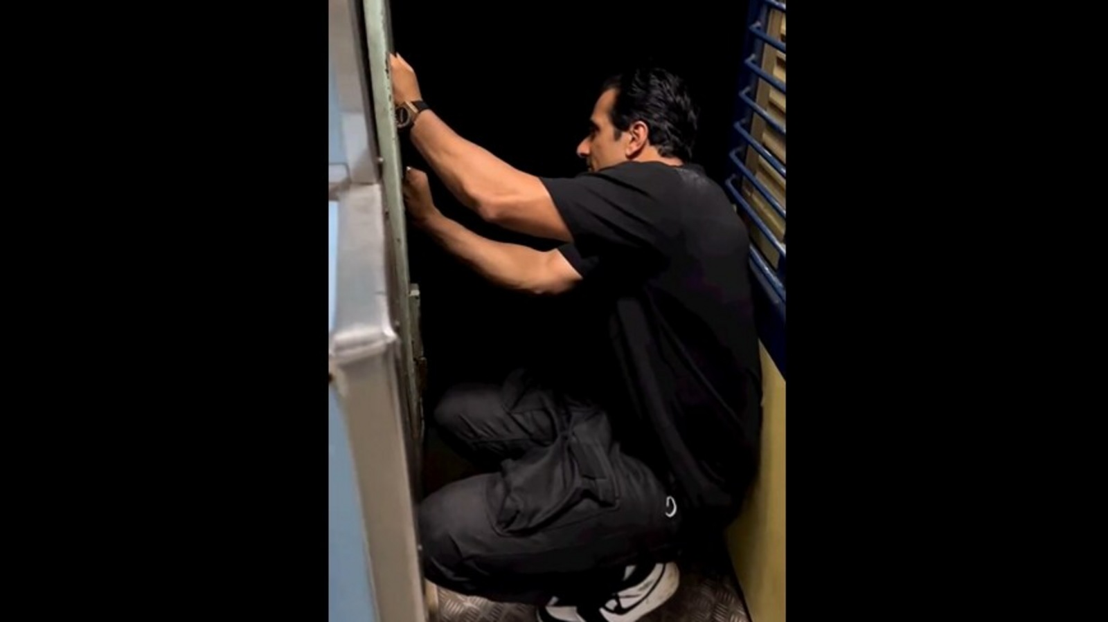 Sonu Sood shares video of him travelling on train footboard; Railway