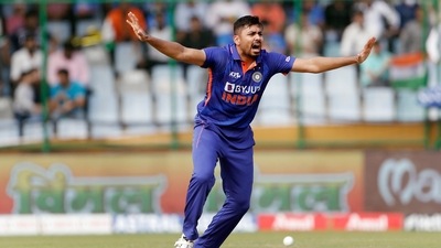 Avesh Khan in action for India (ANI) Avesh Khan in action for India (ANI)