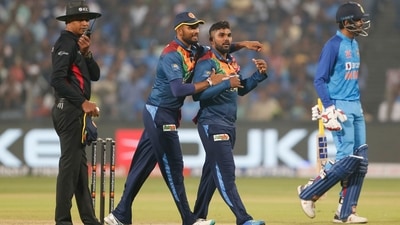 Pune, Jan 05 (ANI): Sri Lanka's Wanindu Hasaranga celebrates the dismissal of India's Deepak Hooda during the 2nd T20I match between India and Sri Lanka, at Maharashtra Cricket Association Stadium, in Pune on Thursday. (ANI Photo)
(ANI) Pune, Jan 05 (ANI): Sri Lanka's Wanindu Hasaranga celebrates the dismissal of India's Deepak Hooda during the 2nd T20I match between India and Sri Lanka, at Maharashtra Cricket Association Stadium, in Pune on Thursday. (ANI Photo)
(ANI)