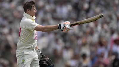 Australia's Steve Smith celebrates making 100 runs against South Africa (AP) Australia's Steve Smith celebrates making 100 runs against South Africa (AP)