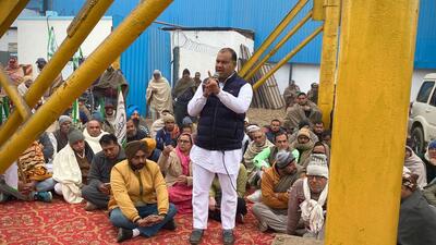 BKU (Charuni) begins protest demanding hike in sugarcane SAP