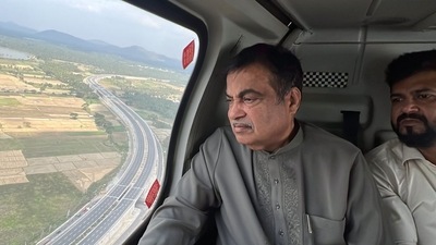 Union Minister for Road Transport and Highways Nitin Gadkari on Thursday. Union Minister for Road Transport and Highways Nitin Gadkari on Thursday.