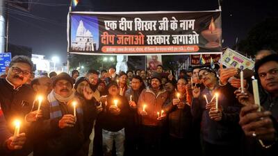 Jains in Bhopal on Wednesday protested against the move to turn pilgrimage site Sammed Shikharji into a tourism spot. (ANI) Jains in Bhopal on Wednesday protested against the move to turn pilgrimage site Sammed Shikharji into a tourism spot. (ANI)