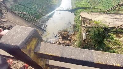 The bridge in Karimganj after the collapse. (HT Photo)