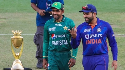 Babar Azam and Rohit Sharma will once again battle for supremacy in a blockbuster India vs Pakistan game (Getty )