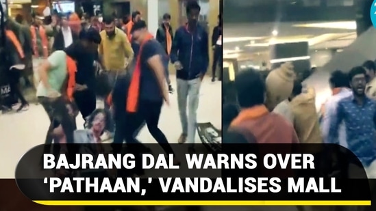 BAJRANG DAL WARNS OVER ‘PATHAAN,’ VANDALISES MALL