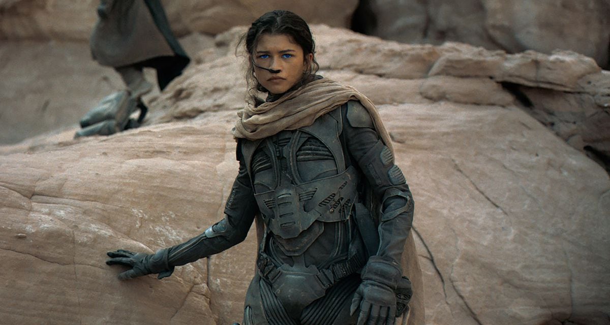 Zendaya in a still from her 2021 film Dune.